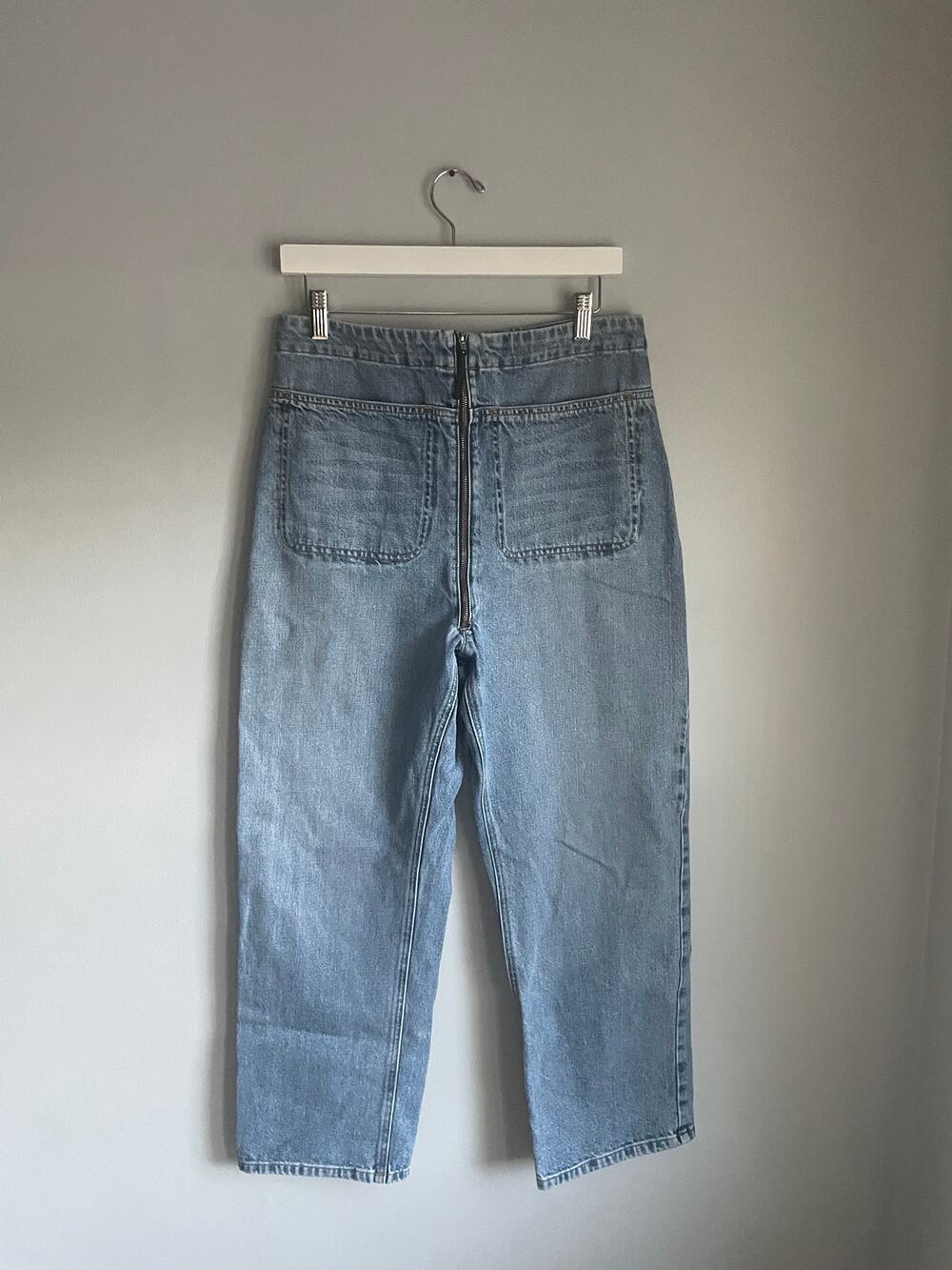 Rachel Comey Barrie Pants Jeans size 6 100% Cotton $498 Barrel Leg Light Wash